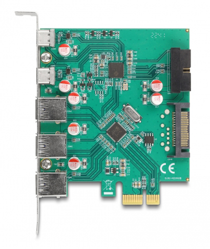 DELOCK κάρτα επέκτασης PCIe x1 σε 3x USB/2x USB-C/19-pin 90109, 5Gbps 5 DELOCK κάρτα επέκτασης PCIe x1 σε 3x USB/2x USB-C/19-pin 90109, 5Gbps - Image 3