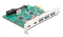 DELOCK κάρτα επέκτασης PCIe x1 σε 3x USB/2x USB-C/19-pin 90109, 5Gbps