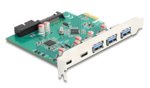 DELOCK κάρτα επέκτασης PCIe x1 σε 3x USB/2x USB-C/19-pin 90109, 5Gbps 1