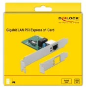 DELOCK κάρτα επέκτασης PCI Express σε RJ45 90381, 1000Mbps, low profile 4