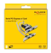 DELOCK κάρτα επέκτασης PCIe σε 4x RS-232 90410, 115.2Kbps 4