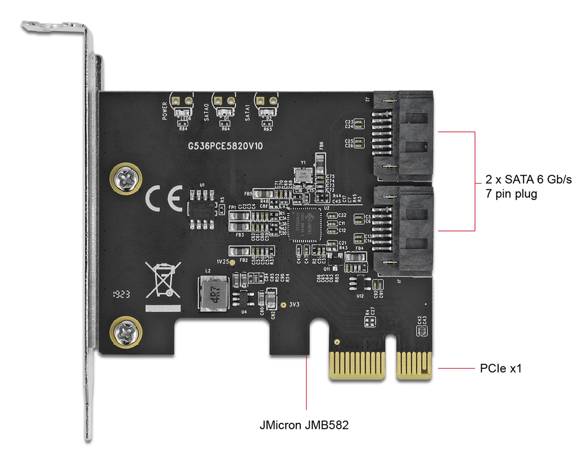 DELOCK κάρτα επέκτασης PCIe σε 2x SATA 90431, 6Gb/s 4 DELOCK κάρτα επέκτασης PCIe σε 2x SATA 90431, 6Gb/s - Image 2