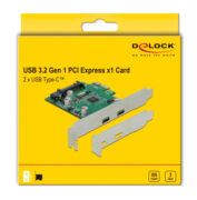 DELOCK κάρτα επέκτασης PCIe x1 σε 2x USB-C 90493, 5Gbps 9 DELOCK κάρτα επέκτασης PCIe x1 σε 2x USB-C 90493, 5Gbps 4