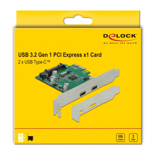 DELOCK κάρτα επέκτασης PCIe x1 σε 2x USB-C 90493, 5Gbps 6 DELOCK κάρτα επέκτασης PCIe x1 σε 2x USB-C 90493, 5Gbps - Image 4