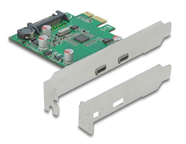 DELOCK κάρτα επέκτασης PCIe x1 σε 2x USB-C 90493, 5Gbps 3 DELOCK κάρτα επέκτασης PCIe x1 σε 2x USB-C 90493, 5Gbps