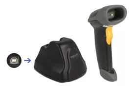 DELOCK barcode scanner 90550, 1D & 2D, ασύρματο, με βάση φόρτισης, μαύρο 2