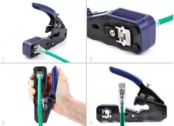 DELOCK πρέσα ακροδεκτών 90577 για καλώδια δικτύου RJ45/8P, με 2 λεπίδες 2