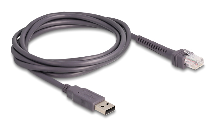 DELOCK καλώδιο USB σε RJ50 90599 για barcode scanner, 2m, γκρι 3 DELOCK καλώδιο USB σε RJ50 90599 για barcode scanner, 2m, γκρι