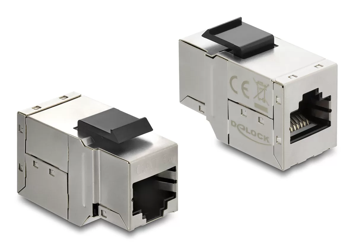 DELOCK Keystone module RJ45 90835, θηλυκό σε θηλυκό, Cat 6A STP, ασημί 3 DELOCK Keystone module RJ45 90835, θηλυκό σε θηλυκό, Cat 6A STP, ασημί