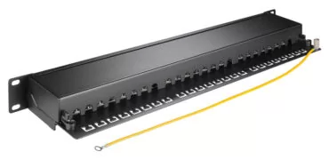 GOOBAY patch panel 90854, 19"/1U, 24x ports, CAT 6a STP, μαύρo 2