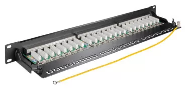 GOOBAY patch panel 90854, 19"/1U, 24x ports, CAT 6a STP, μαύρo 3