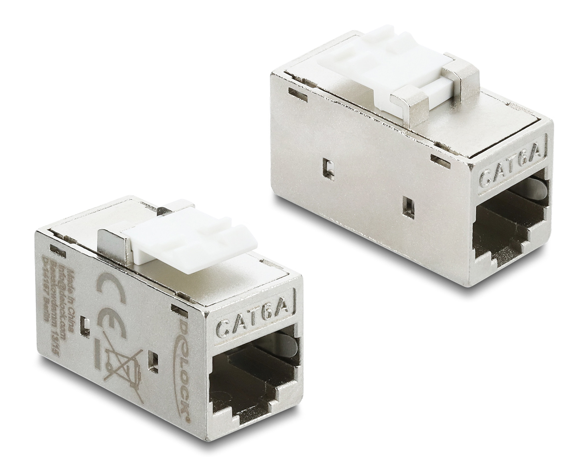 DELOCK Keystone module RJ45 90989, θηλυκό σε θηλυκό, Cat 6A STP, ασημί 3 DELOCK Keystone module RJ45 90989, θηλυκό σε θηλυκό, Cat 6A STP, ασημί