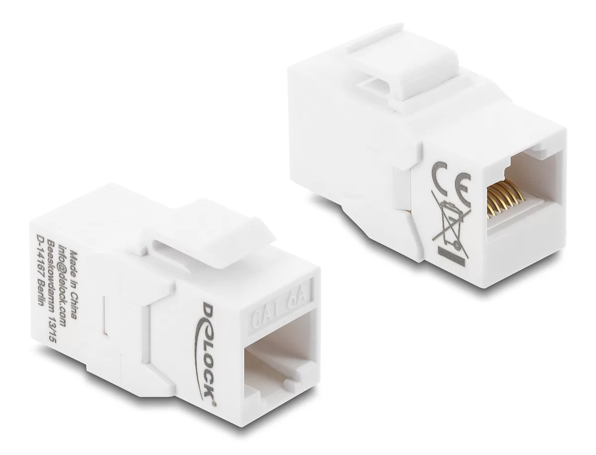 DELOCK Keystone module RJ45 90991, θηλυκό σε θηλυκό, Cat 6A UTP, λευκό 3 DELOCK Keystone module RJ45 90991, θηλυκό σε θηλυκό, Cat 6A UTP, λευκό