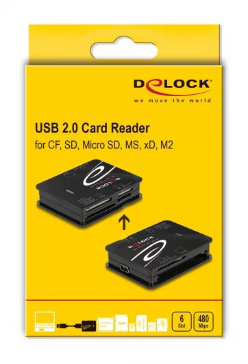 DELOCK card reader 91007 για Micro SD/SD/CF/MS/xD/M2, μαύρο 6 DELOCK card reader 91007 για Micro SD/SD/CF/MS/xD/M2, μαύρο - Image 4