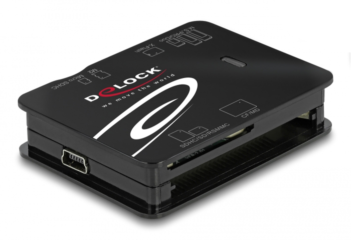 DELOCK card reader 91007 για Micro SD/SD/CF/MS/xD/M2, μαύρο 3 DELOCK card reader 91007 για Micro SD/SD/CF/MS/xD/M2, μαύρο
