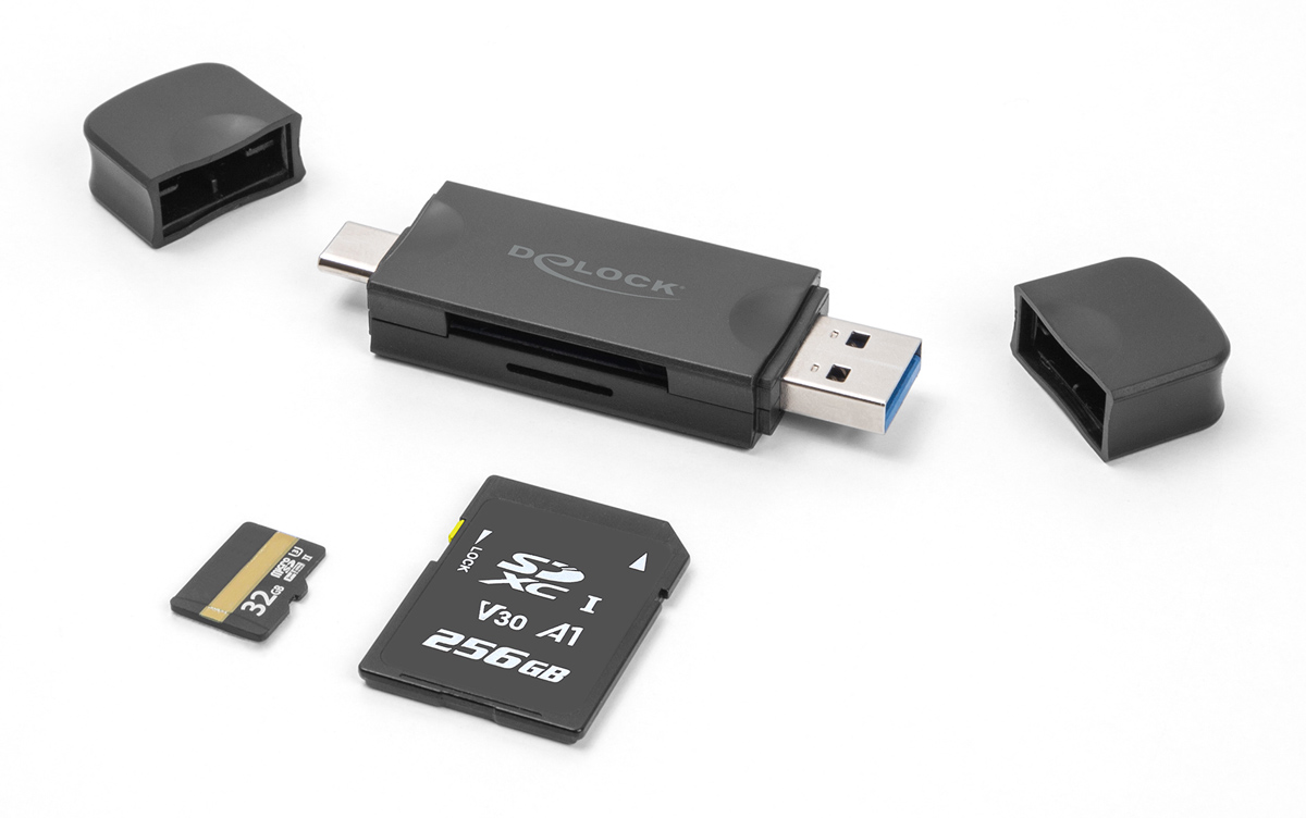 DELOCK card reader 91020 για SD & micro SD, USB/USB-C σύνδεση, 5Gbps, μαύρο 4 DELOCK card reader 91020 για SD & micro SD, USB/USB-C σύνδεση, 5Gbps, μαύρο - Image 2