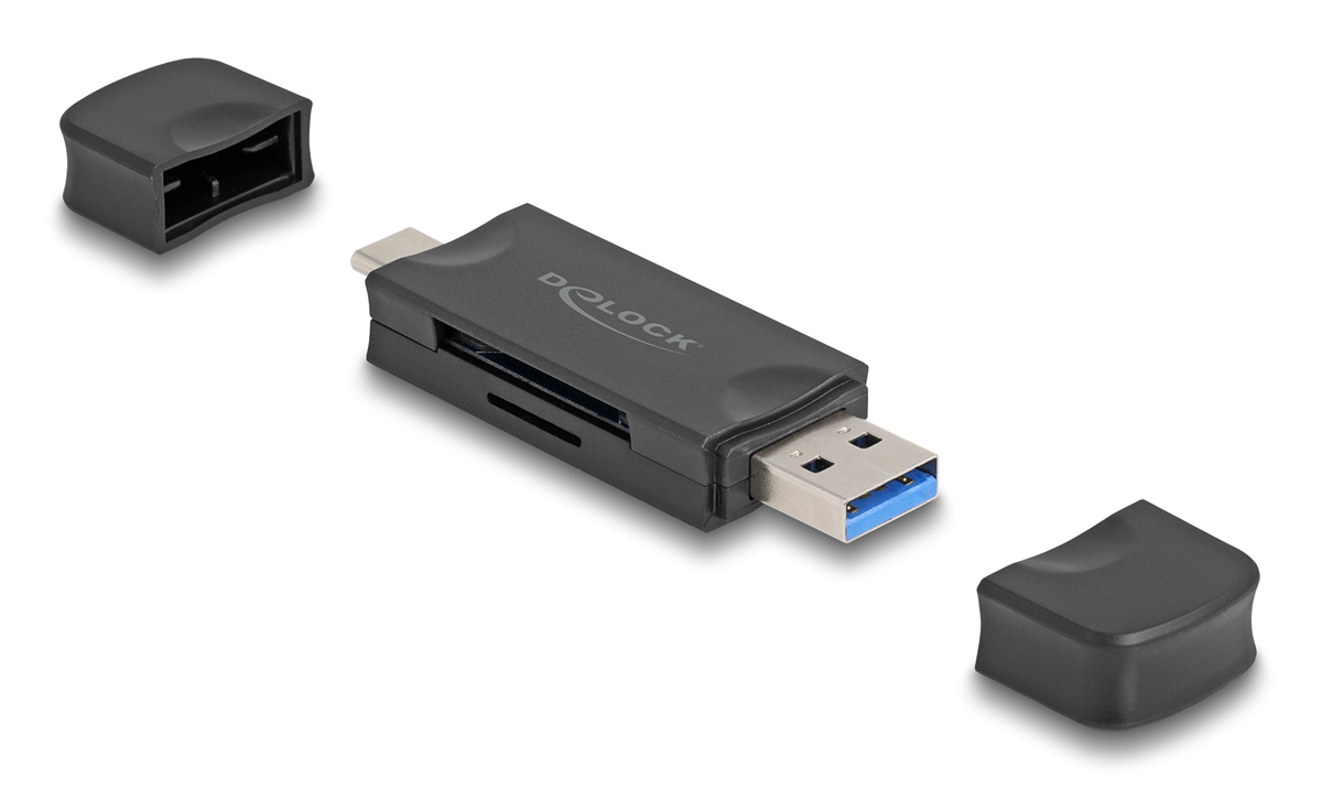 DELOCK card reader 91020 για SD & micro SD, USB/USB-C σύνδεση, 5Gbps, μαύρο 3 DELOCK card reader 91020 για SD & micro SD, USB/USB-C σύνδεση, 5Gbps, μαύρο