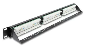 DELOCK patch panel 91087 για rack 19", 1U, 24 θυρών, CAT 6 UTP, με LED, μαύρο 2