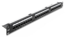 DELOCK patch panel 91087 για rack 19", 1U, 24 θυρών, CAT 6 UTP, με LED, μαύρο
