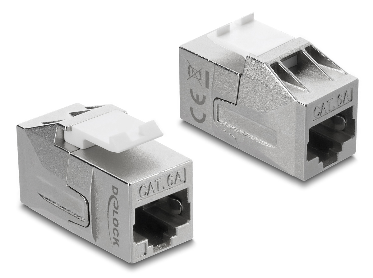 DELOCK Keystone module RJ45 91122, θηλυκό σε θηλυκό, Cat 6A STP, ασημί 3 DELOCK Keystone module RJ45 91122, θηλυκό σε θηλυκό, Cat 6A STP, ασημί