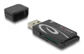 DELOCK card reader 91602 για SD & micro SD, USB, 480Mbps, μαύρο 2