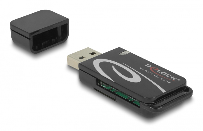 DELOCK card reader 91602 για SD & micro SD, USB, 480Mbps, μαύρο 4 DELOCK card reader 91602 για SD & micro SD, USB, 480Mbps, μαύρο - Image 2