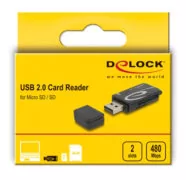 DELOCK card reader 91602 για SD & micro SD, USB, 480Mbps, μαύρο 3