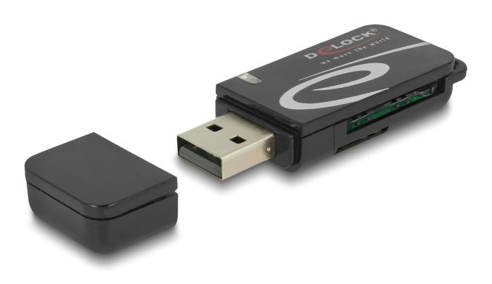 DELOCK card reader 91602 για SD & micro SD, USB, 480Mbps, μαύρο 3 DELOCK card reader 91602 για SD & micro SD, USB, 480Mbps, μαύρο