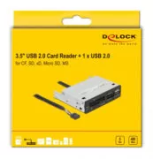 DELOCK USB 9-pin card reader 91708, CF/SD/XD/MS/Micro SD/USB, 3.5" bay 3