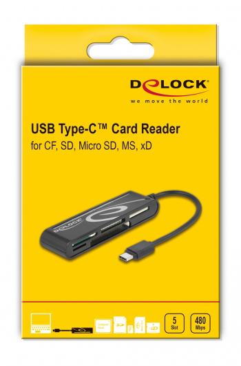DELOCK card reader 91739 για micro SD/SD/CF/MS/xD, USB-C, μαύρο 4 DELOCK card reader 91739 για micro SD/SD/CF/MS/xD, USB-C, μαύρο - Image 2