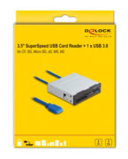 DELOCK USB 19-pin card reader 91759, CF/SD/micro SD/xD/MS/M2/USB, 5Gbps 3