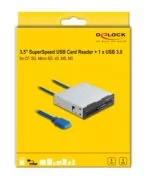 DELOCK USB 19-pin card reader 91759, CF/SD/micro SD/xD/MS/M2/USB, 5Gbps 3