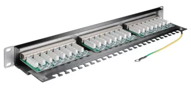 93048 Μαύρο 19" 1U Patch Panel 24 Θύρες Cat 6 Stp 2