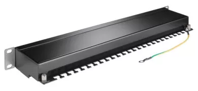 93048 Μαύρο 19" 1U Patch Panel 24 Θύρες Cat 6 Stp 3