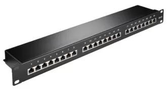 93048 Μαύρο 19" 1U Patch Panel 24 Θύρες Cat 6 Stp 1