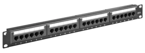 GOOBAY patch panel 93866 19"/1U, 24x ports, CAT 6 UTP, μαύρo