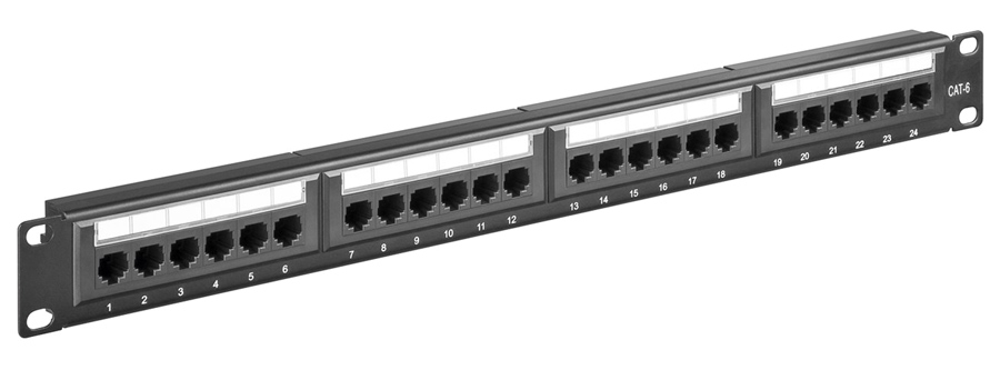GOOBAY patch panel 93866 19"/1U, 24x ports, CAT 6 UTP, μαύρo 3 GOOBAY patch panel 93866 19"/1U, 24x ports, CAT 6 UTP, μαύρo