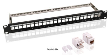 GOOBAY Keystone patch panel 95336 με 24 modules, 19"/1U, 24 ports, μαύρo 1 GOOBAY Keystone patch panel 95336 με 24 modules, 19"/1U, 24 ports, μαύρo
