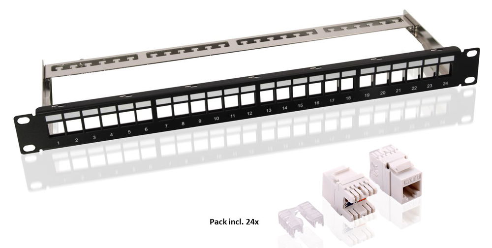 GOOBAY Keystone patch panel 95336 με 24 modules, 19"/1U, 24 ports, μαύρo 3 GOOBAY Keystone patch panel 95336 με 24 modules, 19"/1U, 24 ports, μαύρo