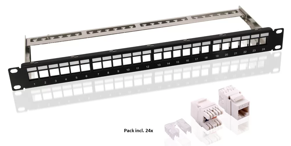 GOOBAY Keystone patch panel 95336 με 24 modules, 19"/1U, 24 ports, μαύρo 3 GOOBAY Keystone patch panel 95336 με 24 modules, 19"/1U, 24 ports, μαύρo