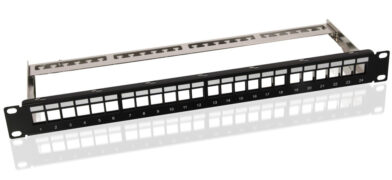 GOOBAY Keystone patch panel 95743, 19"/1U, 24x ports, μαύρo 1 GOOBAY Keystone patch panel 95743, 19"/1U, 24x ports, μαύρo