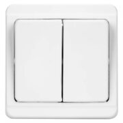 TESLA STROPKOV διακόπτης κομμυτατέρ Standard A0214, διπλός, λευκός 1