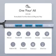 ORICO USB hub AH-13, 4x θυρών, USB 3.0, 5Gbps, USB-C σύνδεση, γκρι 8 ORICO USB hub AH-13, 4x θυρών, USB 3.0, 5Gbps, USB-C σύνδεση, γκρι 3
