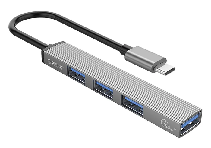 ORICO USB hub AH-13, 4x θυρών, USB 3.0, 5Gbps, USB-C σύνδεση, γκρι 3 ORICO USB hub AH-13, 4x θυρών, USB 3.0, 5Gbps, USB-C σύνδεση, γκρι
