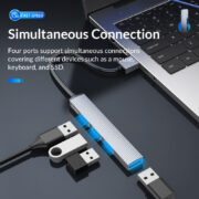 ORICO USB hub AH-A13, 4x θυρών, USB 3.0, 5Gbps, USB σύνδεση, γκρι 2