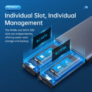 ORICO θήκη για 2x M.2 NVME SSD AM2C3-2N, 10Gbps, tool free, γκρι 2