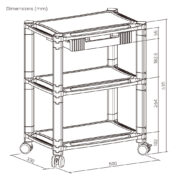 BRATECK ραφιέρα δαπέδου AMS-5L με ροδάκια, 3 ράφια, 50x33x63.5cm, έως 10kg, μαύρη 15 BRATECK ραφιέρα δαπέδου AMS-5L με ροδάκια, 3 ράφια, 50x33x63.5cm, έως 10kg, μαύρη 6