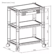 BRATECK ραφιέρα δαπέδου AMS-5L με ροδάκια, 3 ράφια, 50x33x63.5cm, έως 10kg, μαύρη 16 BRATECK ραφιέρα δαπέδου AMS-5L με ροδάκια, 3 ράφια, 50x33x63.5cm, έως 10kg, μαύρη 7