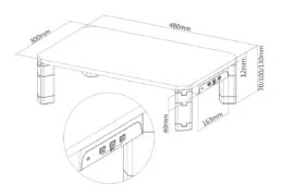 BRATECK επιτραπέζια βάση AMS-7 για οθόνη 17-32", 3x USB 3.0, 20kg 5