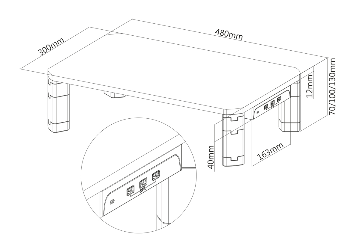 BRATECK επιτραπέζια βάση AMS-7 για οθόνη 17-32", 3x USB 3.0, 20kg 7 BRATECK επιτραπέζια βάση AMS-7 για οθόνη 17-32", 3x USB 3.0, 20kg - Image 5